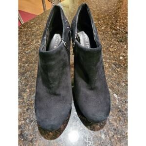 Gianni Bini Black Suede High Heel Booties Sz 7.5M